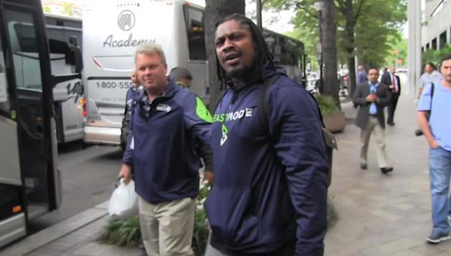 VIDEO: Marshawn Lynch almost fights host of tv show. "you gonna have to see these hands.."