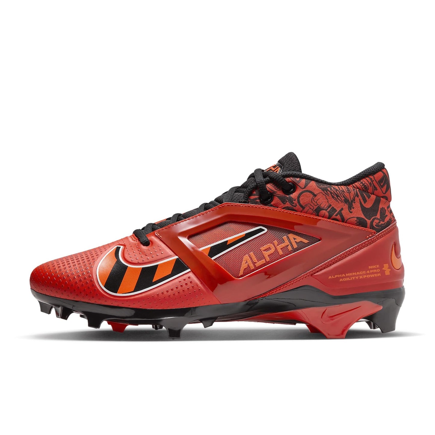 Nike Alpha Menace 4 Pro Football Cleats - Orange (US 11)