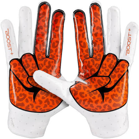 Grip Boost Peace Stealth 6 Boost Plus Football Gloves - White Orange