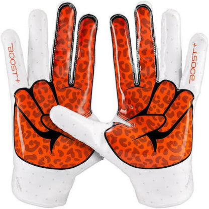 Grip Boost Peace Stealth 6 Boost Plus Football Gloves - White Orange