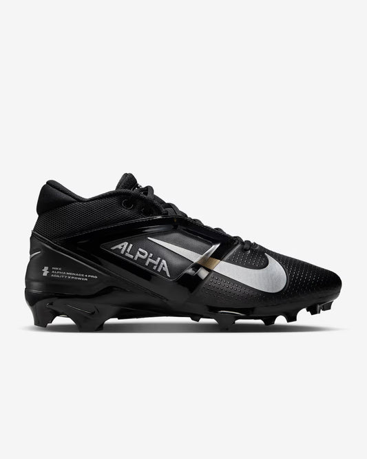 Nike Alpha Menace 4 Pro Football Cleats - Black (US 8, 9, 12)