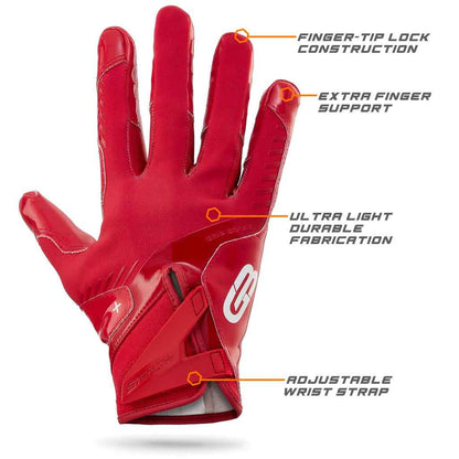 Grip Boost Stealth 6 Boost Plus Football Gloves - Red