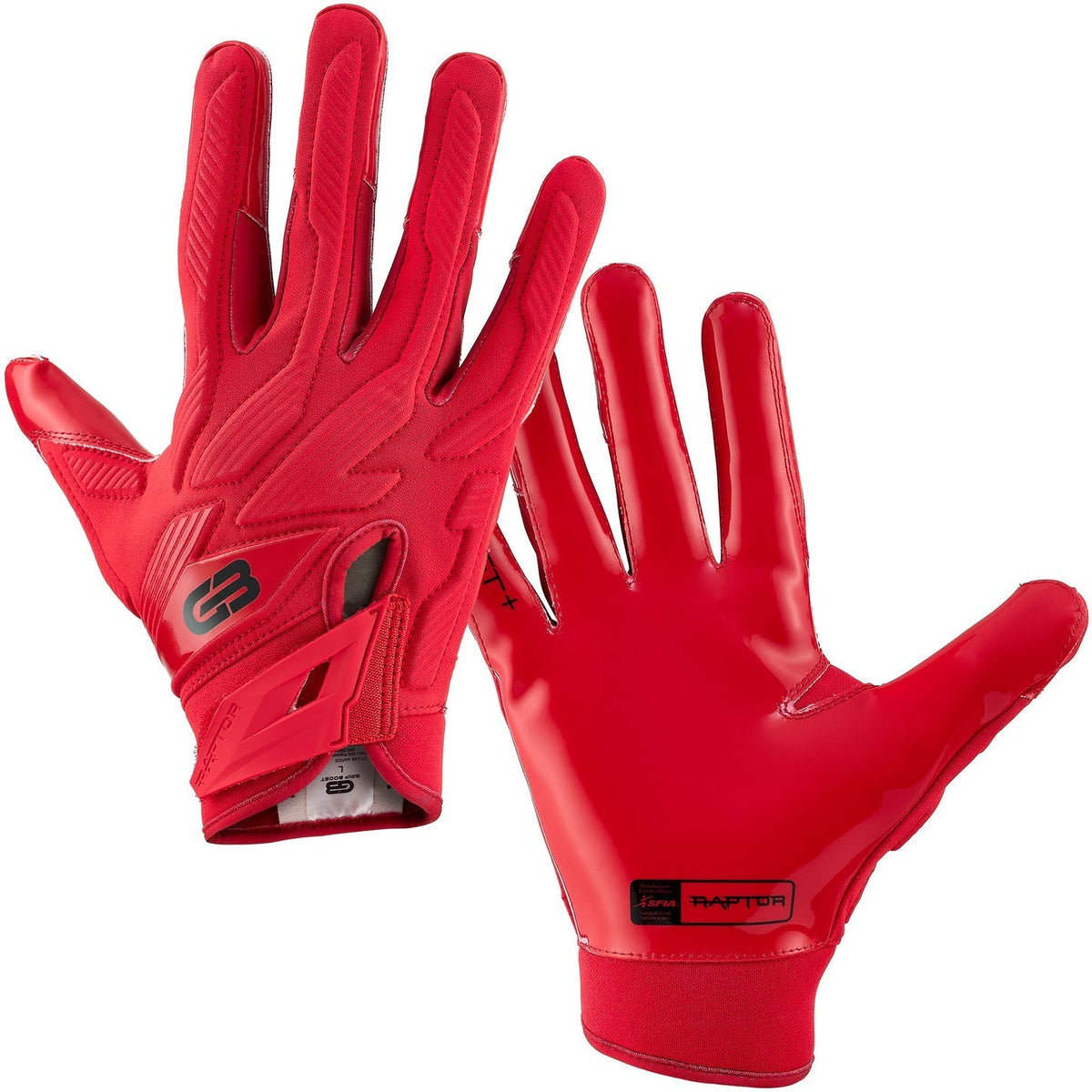 Grip Boost Raptor 2.0 football gloves, Red, alternate official view