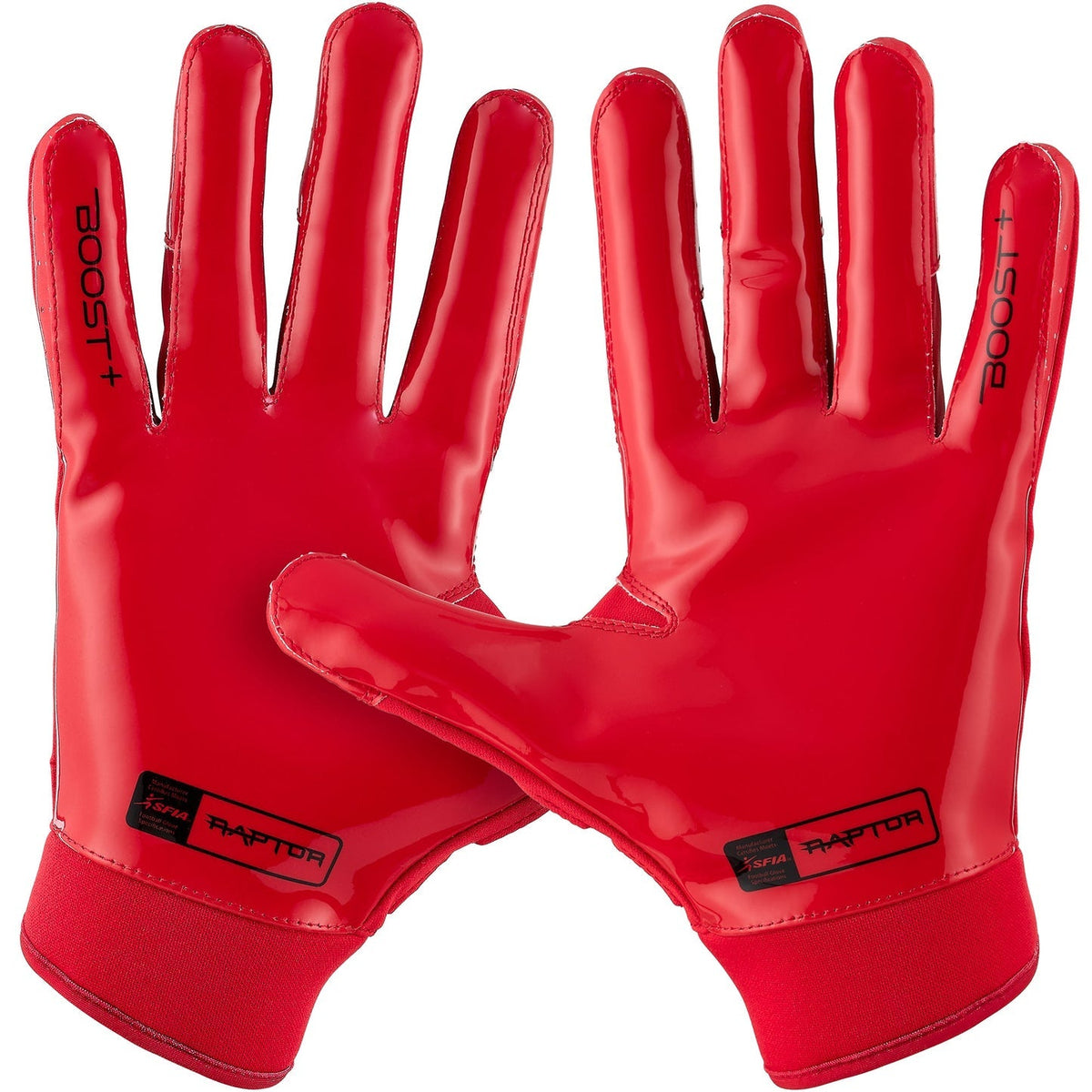 Grip Boost Raptor 2.0 padded football gloves, Red